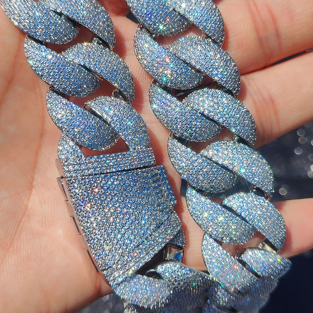Luxury 24MM 6 Rows Cluster 5A  - Cuban Link Chain 12Mm recension och pris