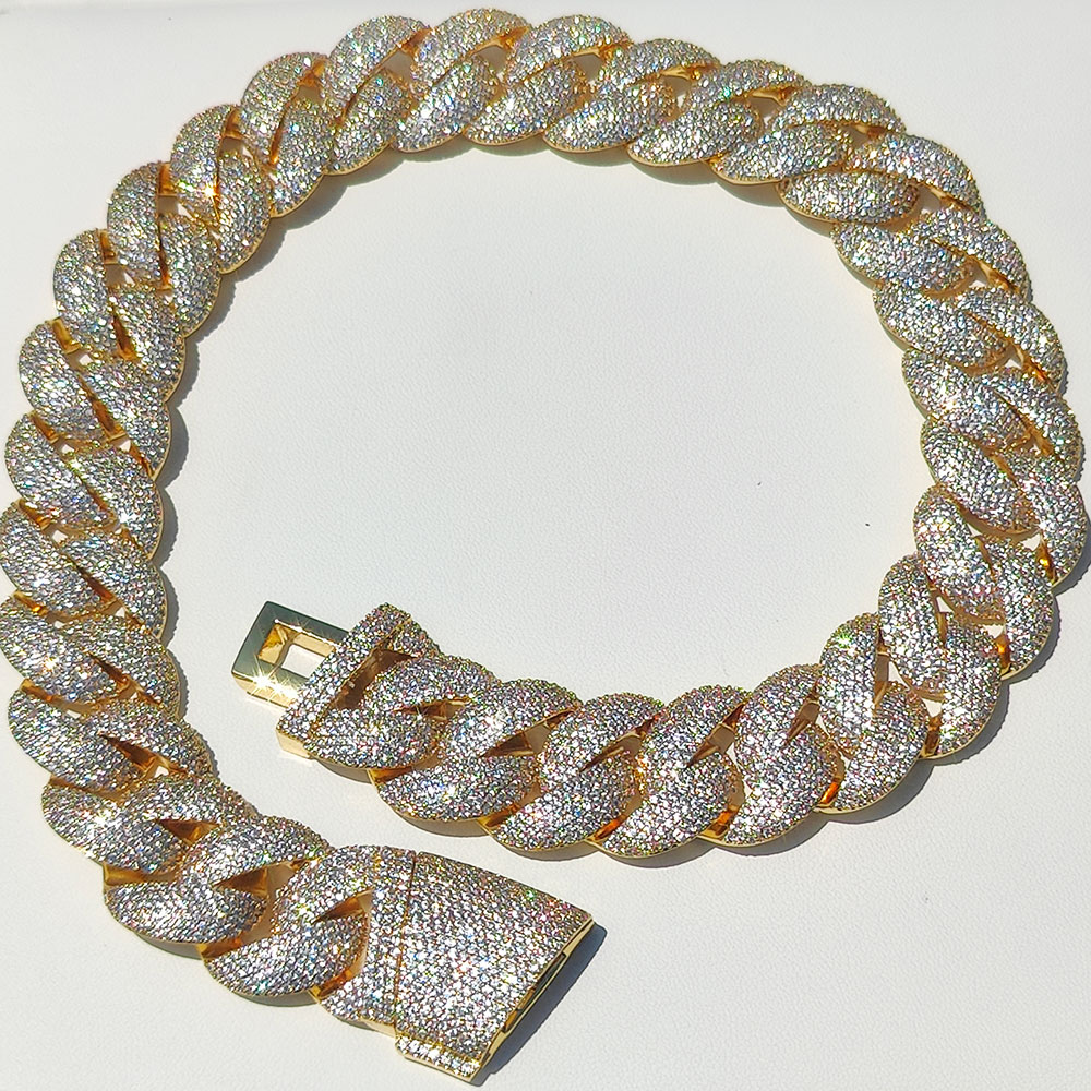 Luxury 24MM 6 Rows Cluster 5A  - Cuban Link Chain 12Mm recension och pris