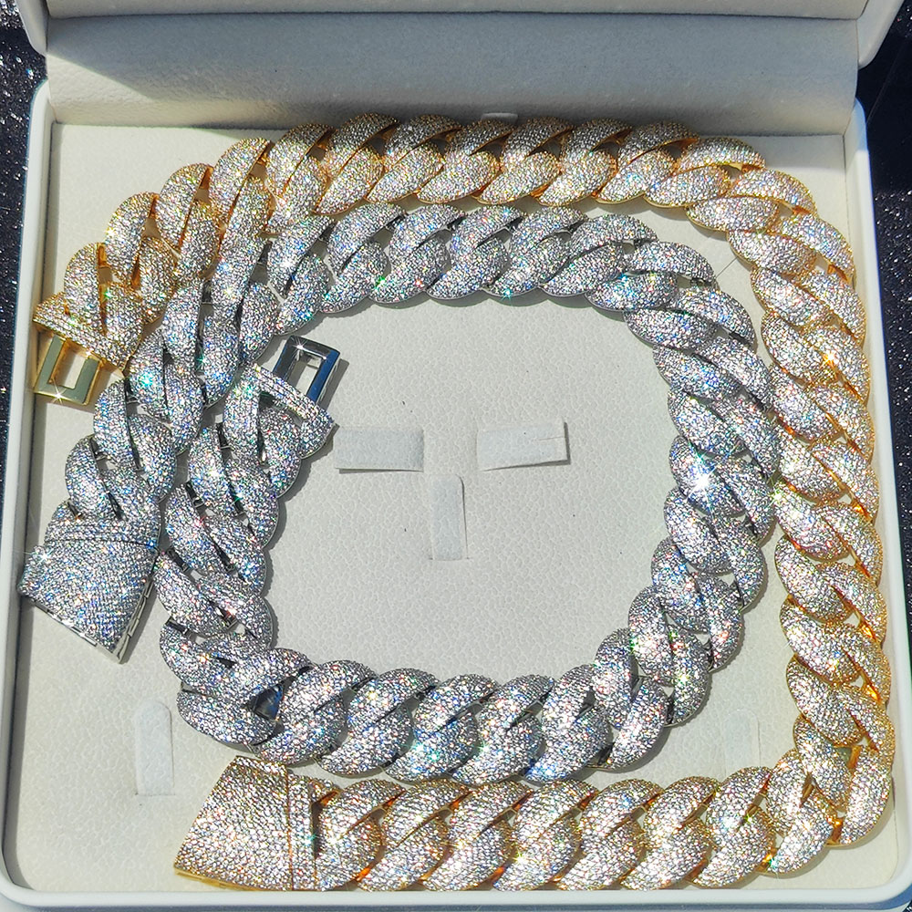 Luxury 24MM 6 Rows Cluster 5A  - Cuban Link Chain 12Mm recension och pris