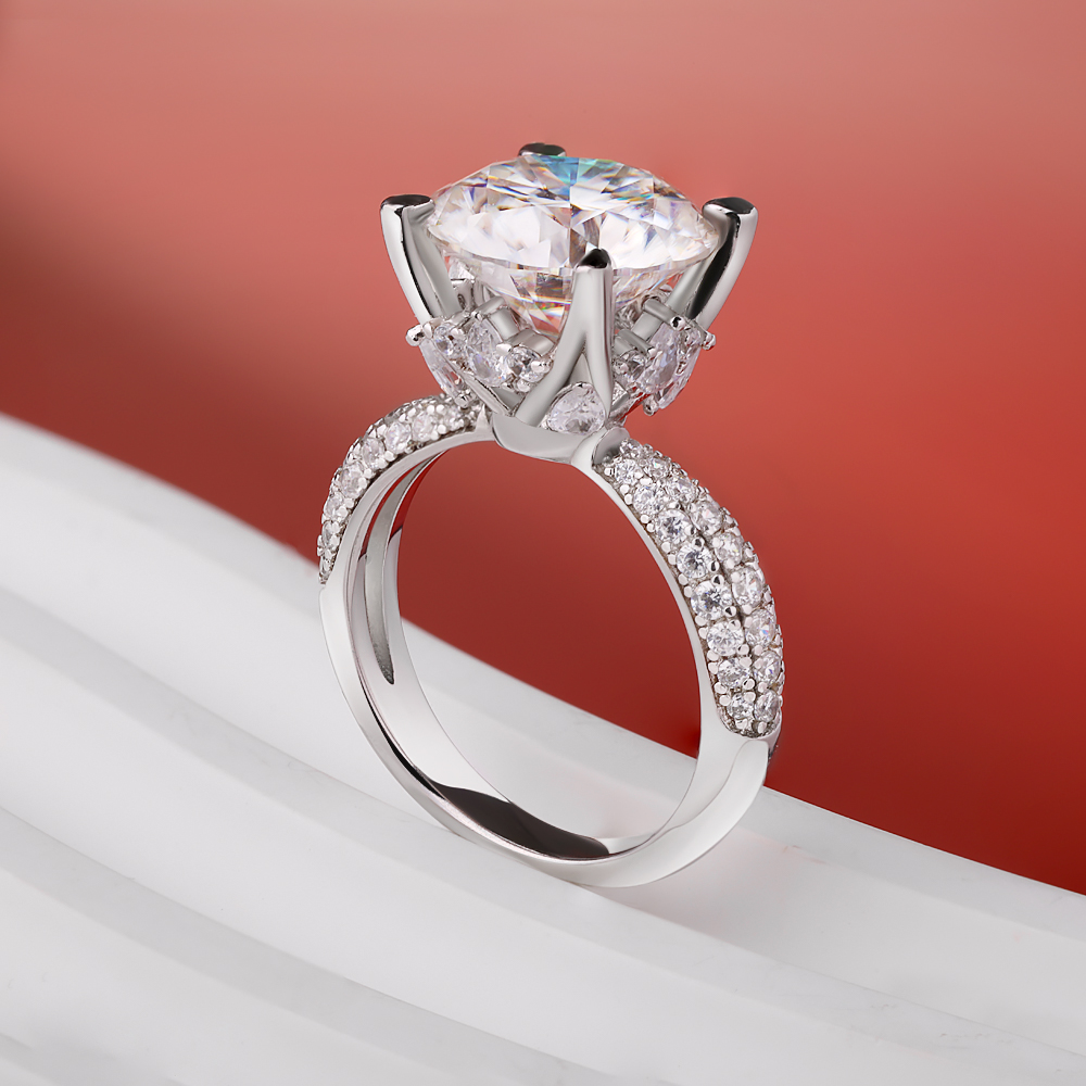 BXINY D Color 5CT Moissanite R - Moissanite Engagement Ring 1 Carat recension och pris