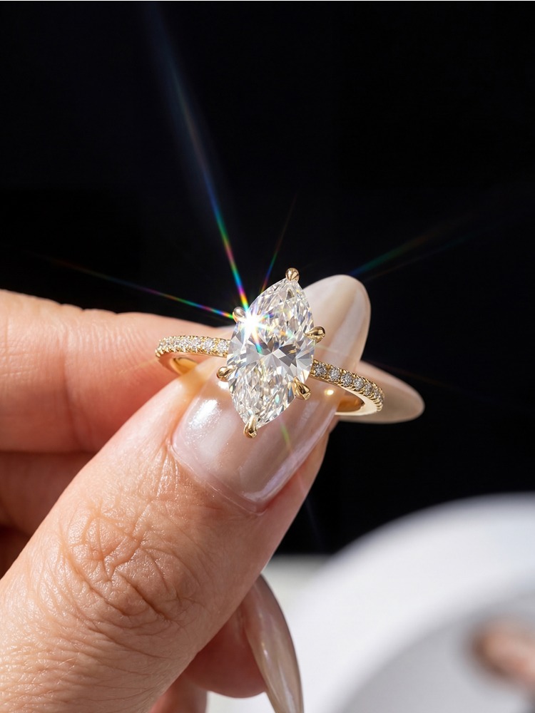 Real 2ct Real Moissanite Diamo - Moissanite Engagement Ring 1 Carat recension och pris