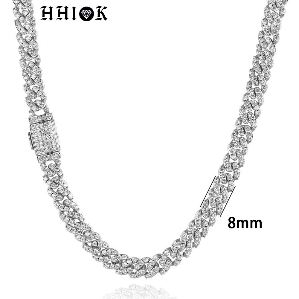8MM1Row Zircon Women's Necklac - Cuban Link Chain 12Mm recension och pris
