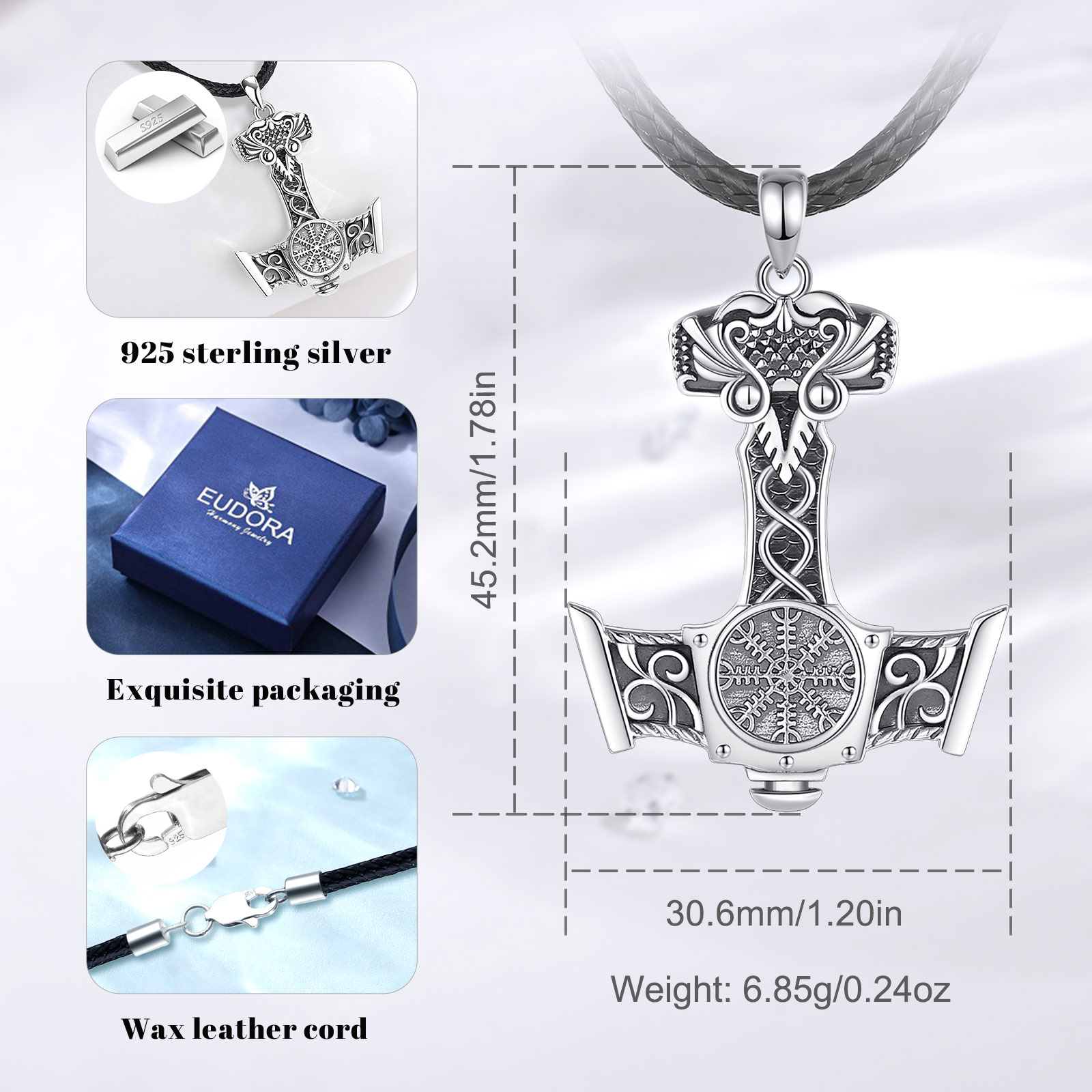 Eudora 925 Sterling Silver Nor - 925 Sterling Silver Chain Necklace Men recension och pris
