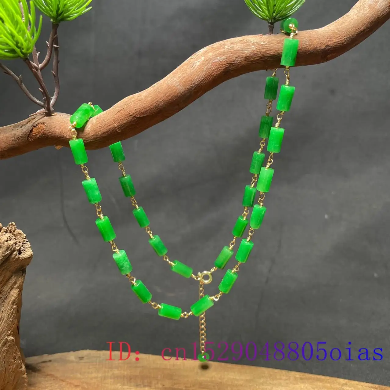 Green Jade Beaded Necklace Vin - Necklaces recension och pris