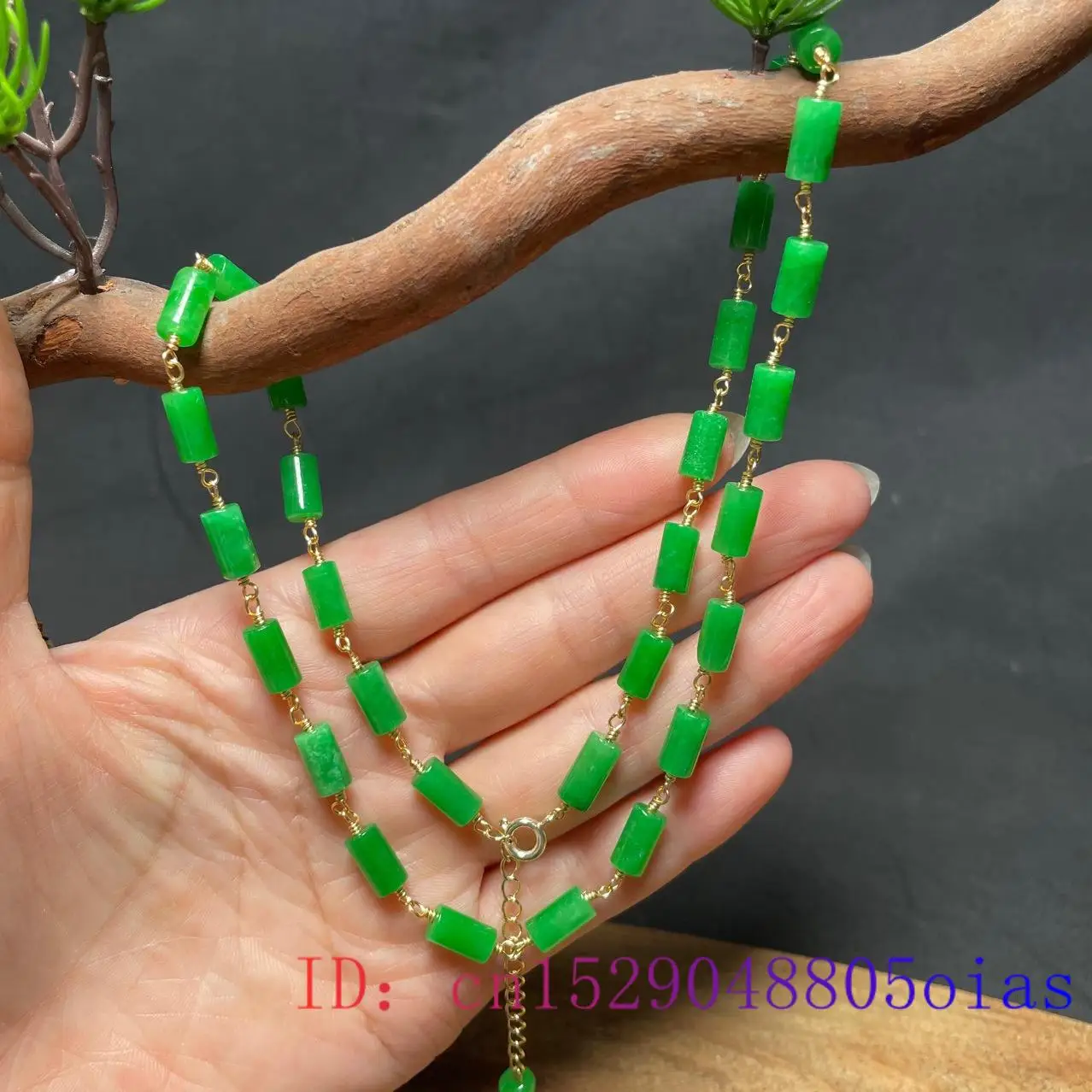 Green Jade Beaded Necklace Vin - Necklaces recension och pris