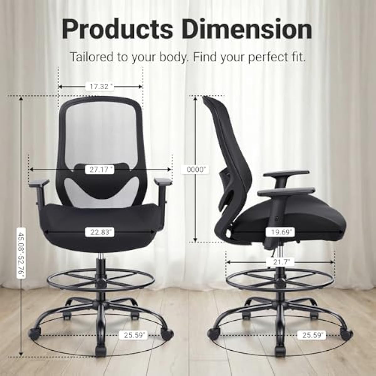Ergonomic Tall Drafting Chair  - Rings recension och pris