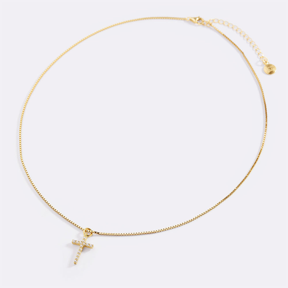 Diamond Pave Cross Necklace Cu - Cross Pendant Necklace Gold recension och pris