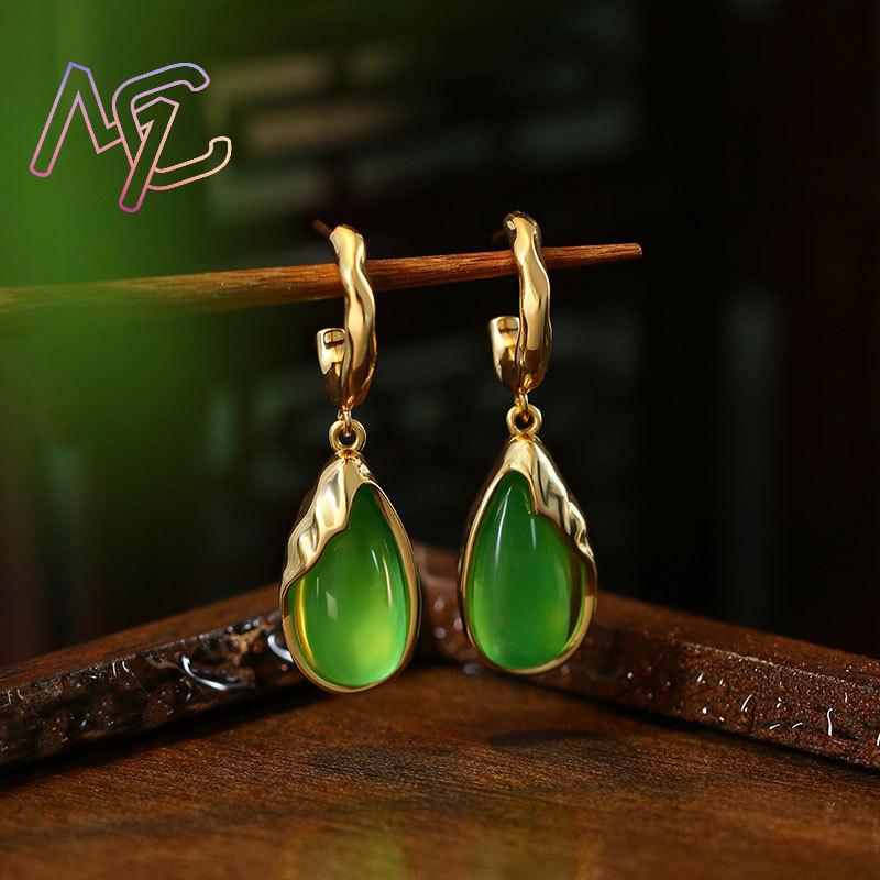 Green Real Jade Water Drop Ear - Earrings recension och pris