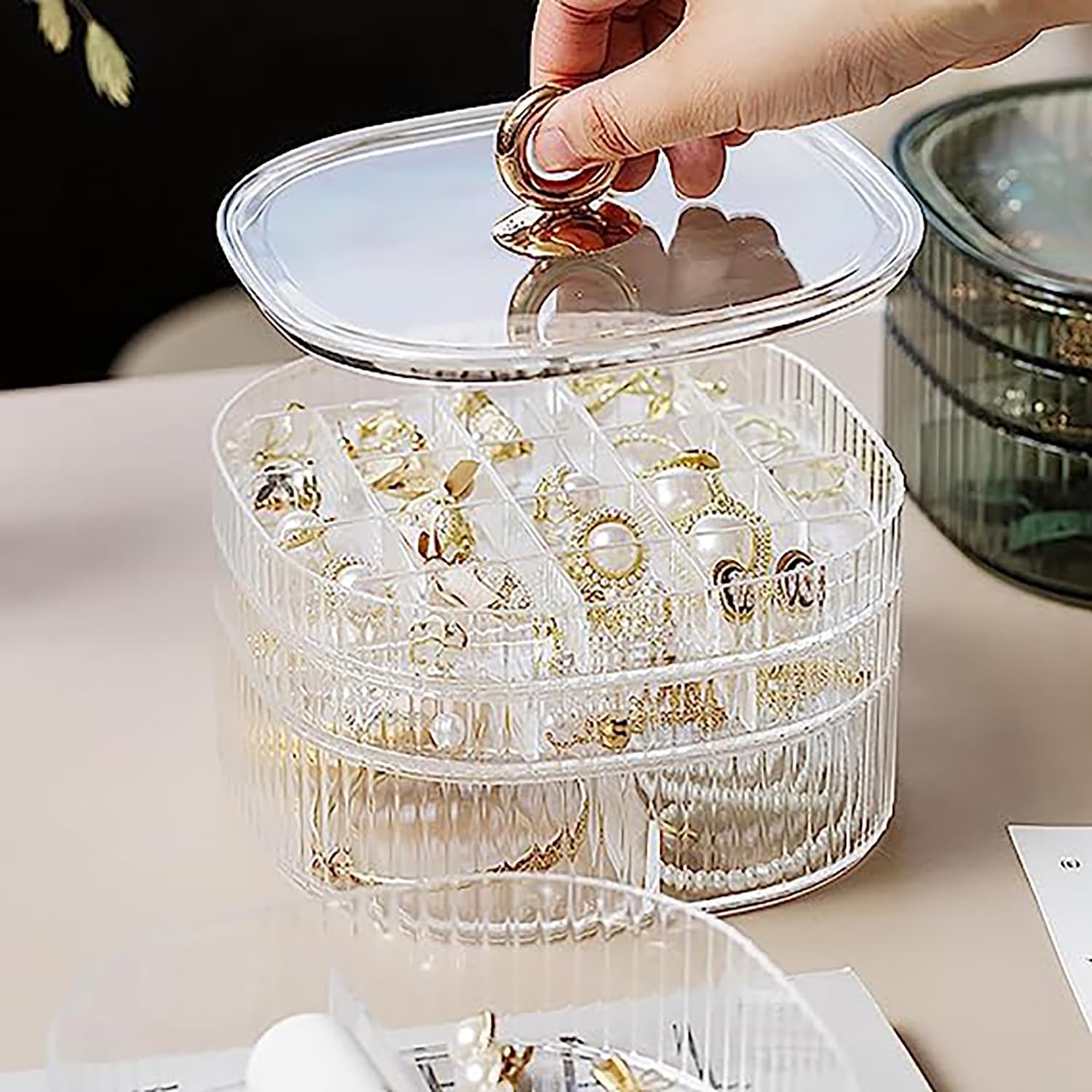 Transparent Jewelry Box 3-Laye - Earrings recension och pris