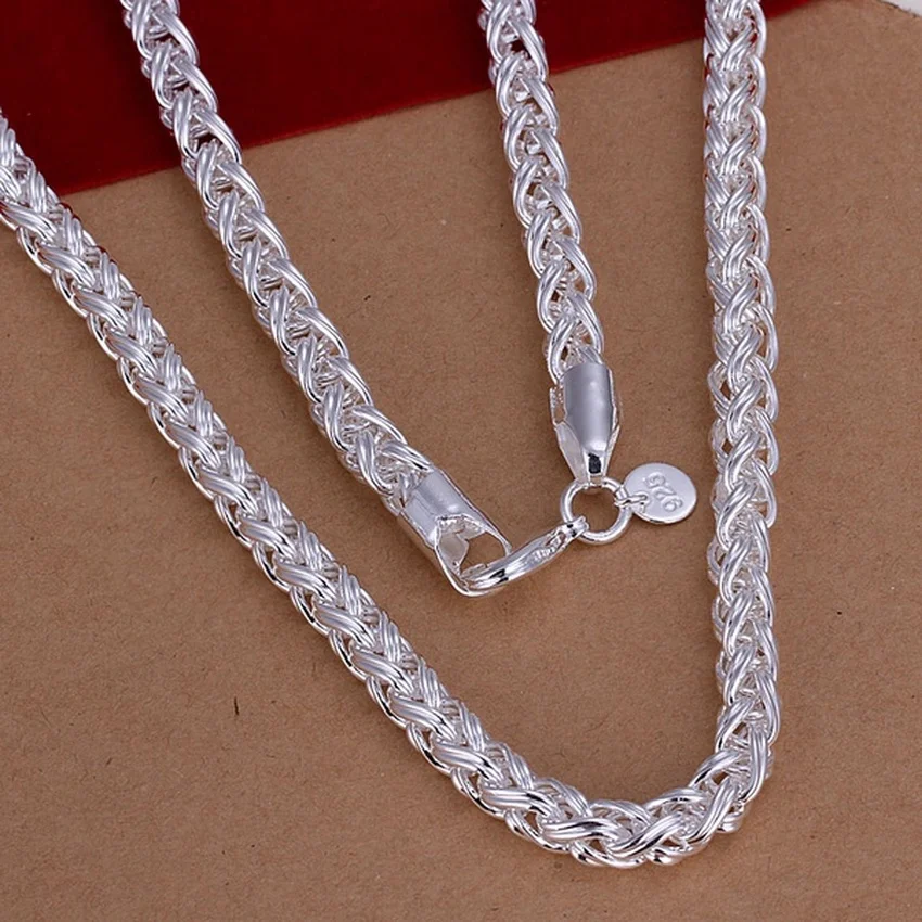 50cm 925 Sterling Silver 6MM N - 925 Sterling Silver Chain Necklace Men recension och pris