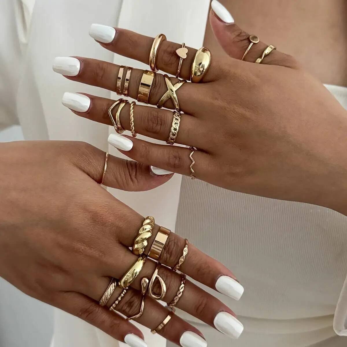 KunJoe 24Pcs/Set Trendy Irregu - Vintage Punk Knuckle Rings Set recension och pris