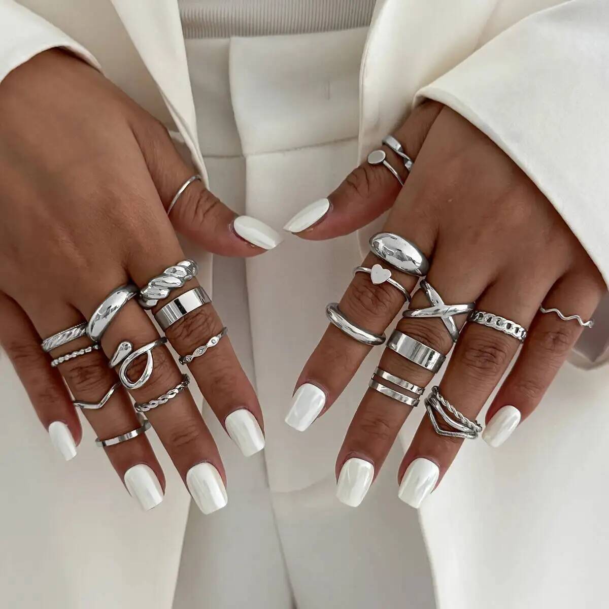 KunJoe 24Pcs/Set Trendy Irregu - Vintage Punk Knuckle Rings Set recension och pris