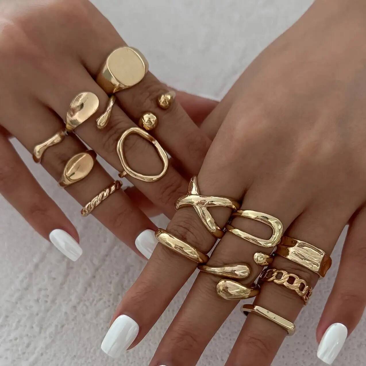 IngeSight.Z 14Pcs/Set Hip Hop  - Vintage Punk Knuckle Rings Set recension och pris