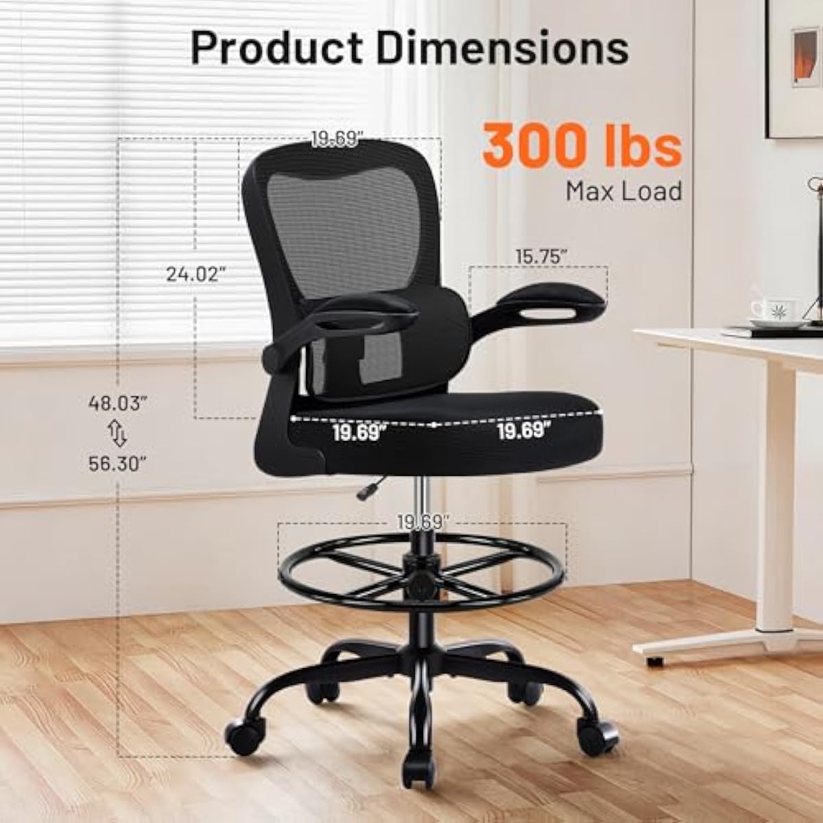 Ergonomic Drafting Chair with  - Rings recension och pris