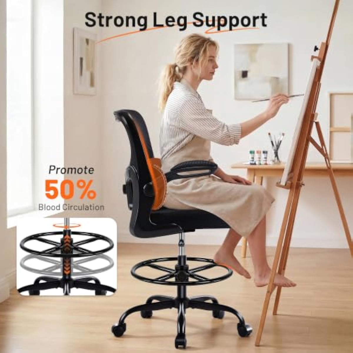 Ergonomic Drafting Chair with  - Rings recension och pris