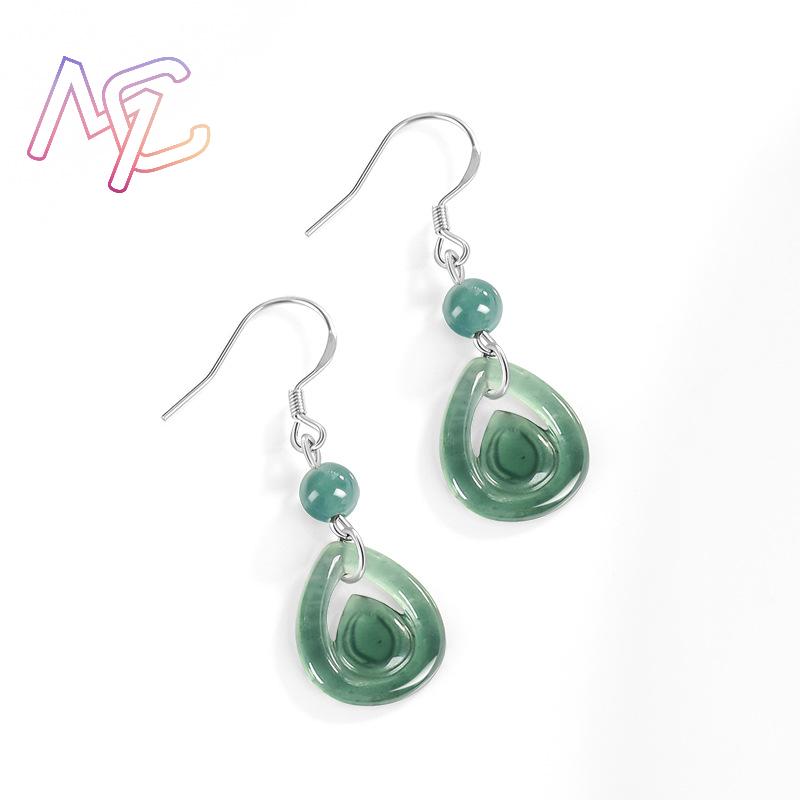 Blue Myanmar Jadeite Water Dro - Earrings recension och pris