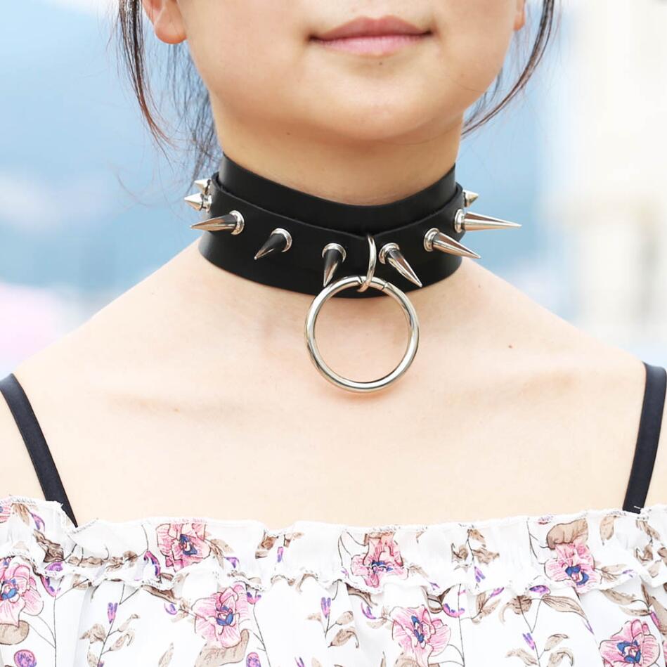 Long Spiked Choker Punk Collar - Goth Punk Spike Choker recension och pris