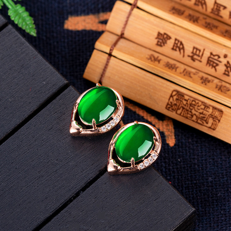 Natural Jade Flower Earrings S - Earrings recension och pris