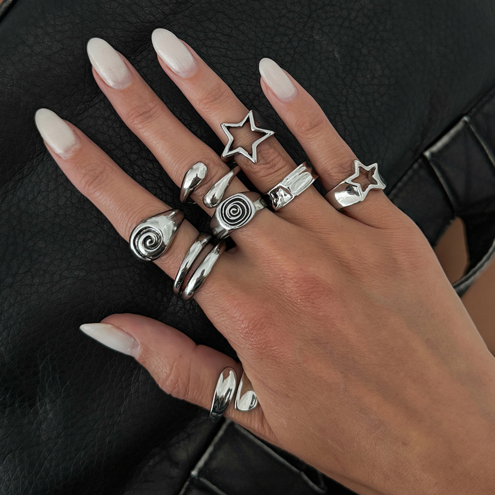 Ingemark 8 Pcs/Set Gothic Pent - Vintage Punk Knuckle Rings Set recension och pris