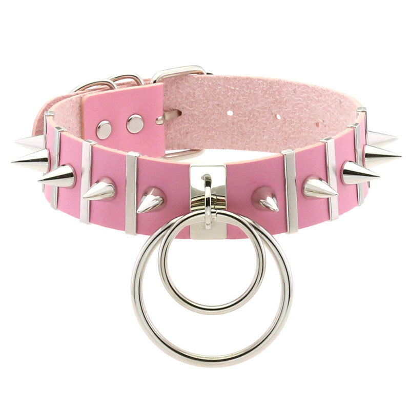 Pink Bondage Spike Choker Neck - Goth Punk Spike Choker recension och pris