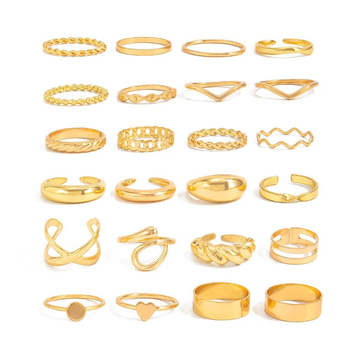 SHIXIN 24Pcs/Set Trendy Irregu - Vintage Punk Knuckle Rings Set recension och pris